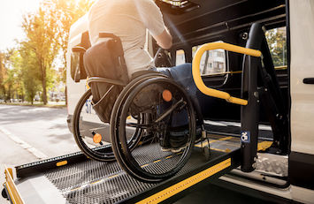 Wheelchair pushed into a car